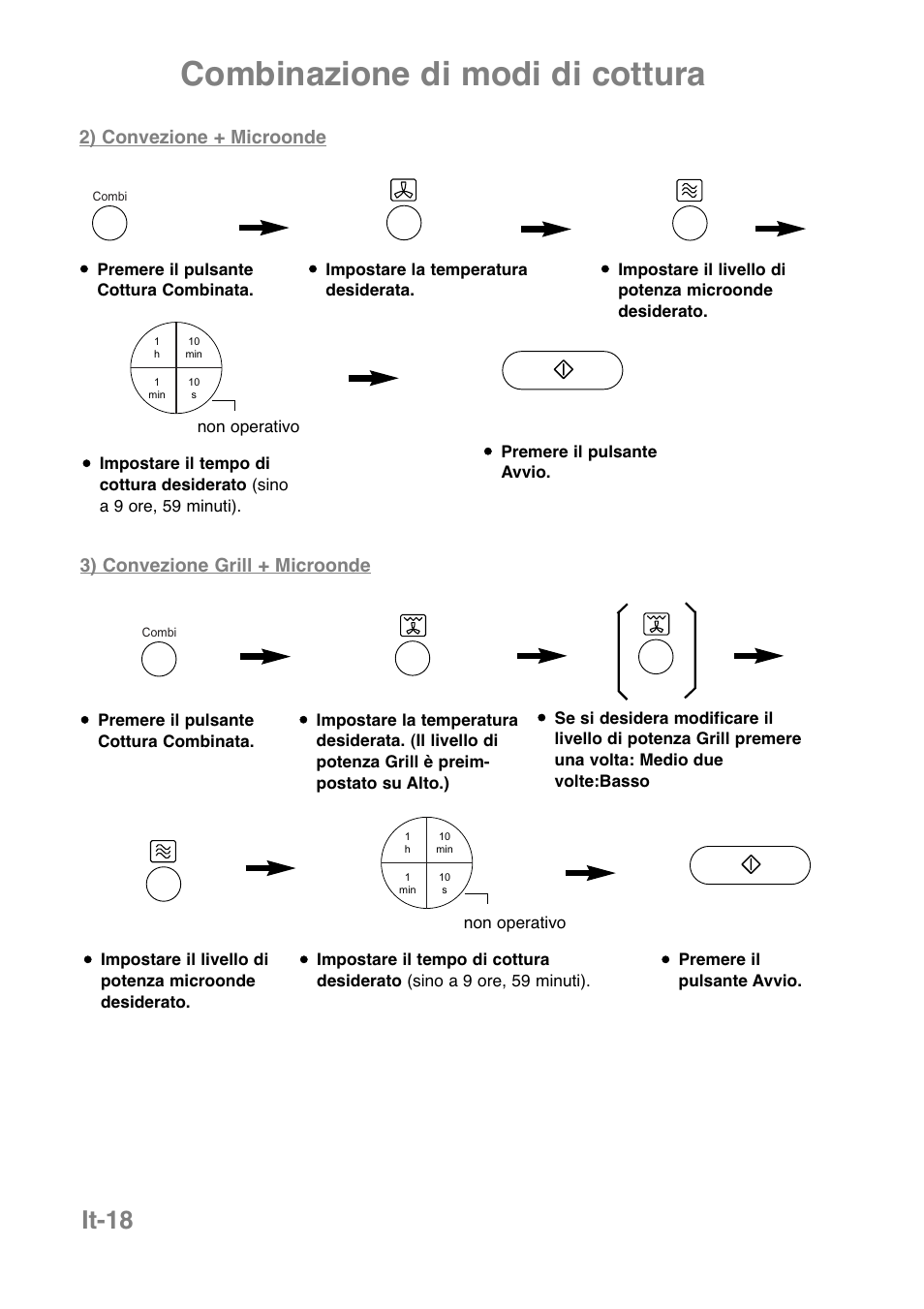 Combinazione di modi di cottura, It-18, 2) convezione + microonde | 3) convezione grill + microonde | Panasonic NNCT850WEPG User Manual | Page 157 / 273