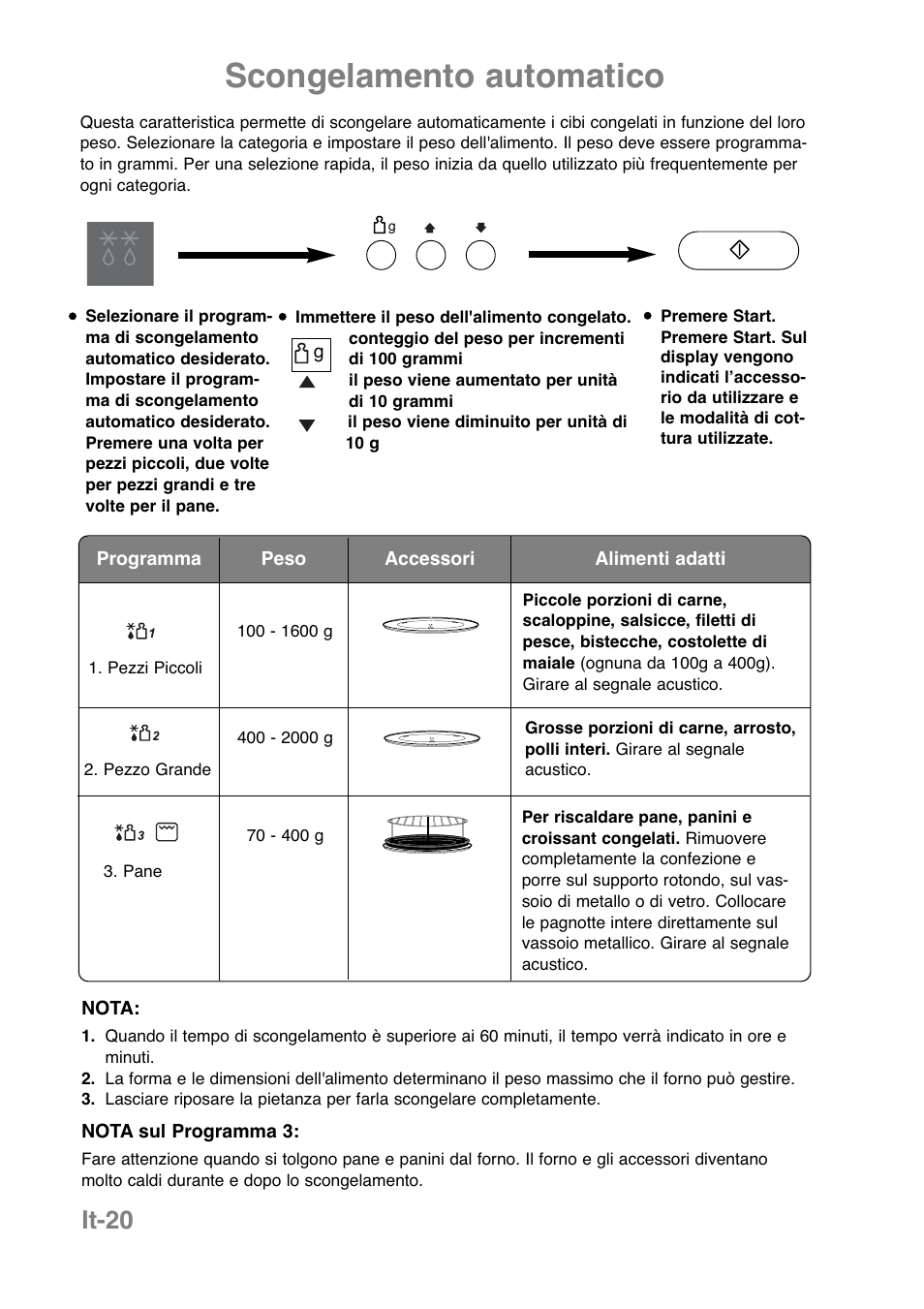 Scongelamento automatico, It-20 | Panasonic NNCT850WEPG User Manual | Page 159 / 273