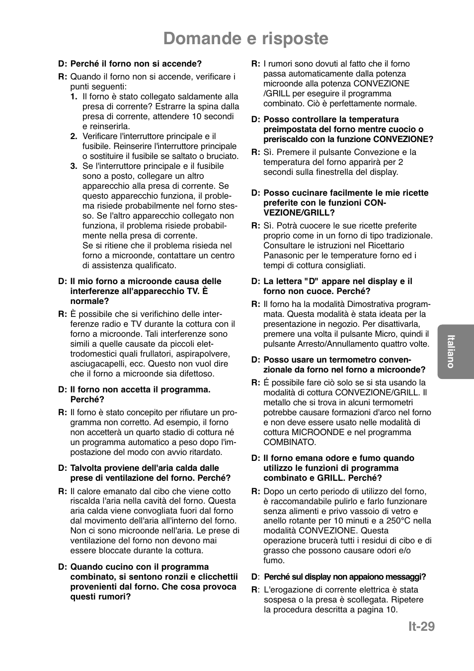 Domande e risposte, It-29 | Panasonic NNCT850WEPG User Manual | Page 168 / 273