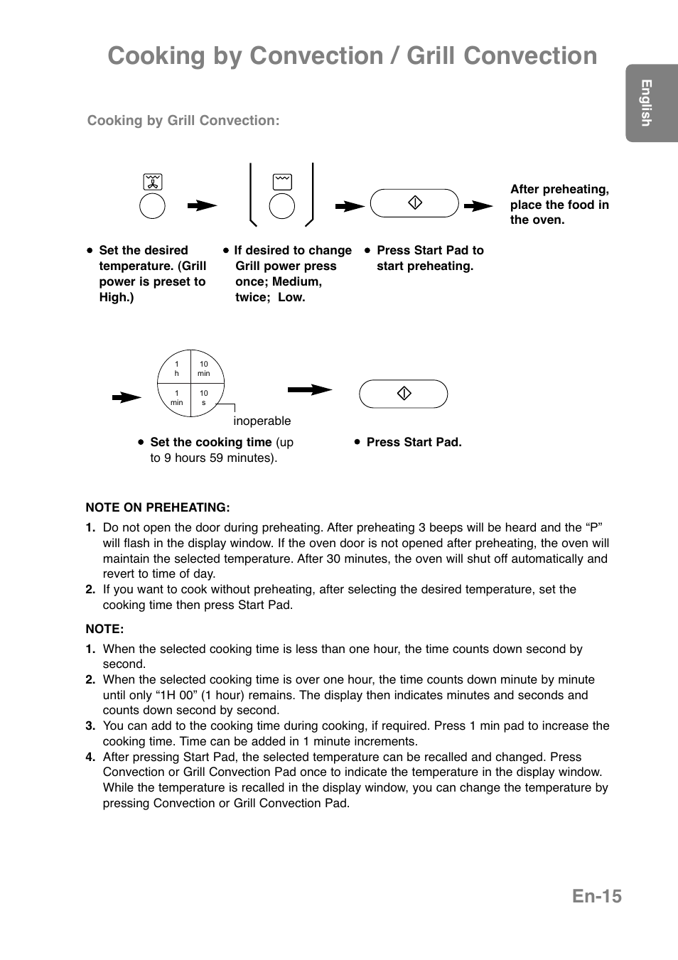 Cooking by convection / grill convection, En-15 | Panasonic NNCT850WEPG User Manual | Page 17 / 273