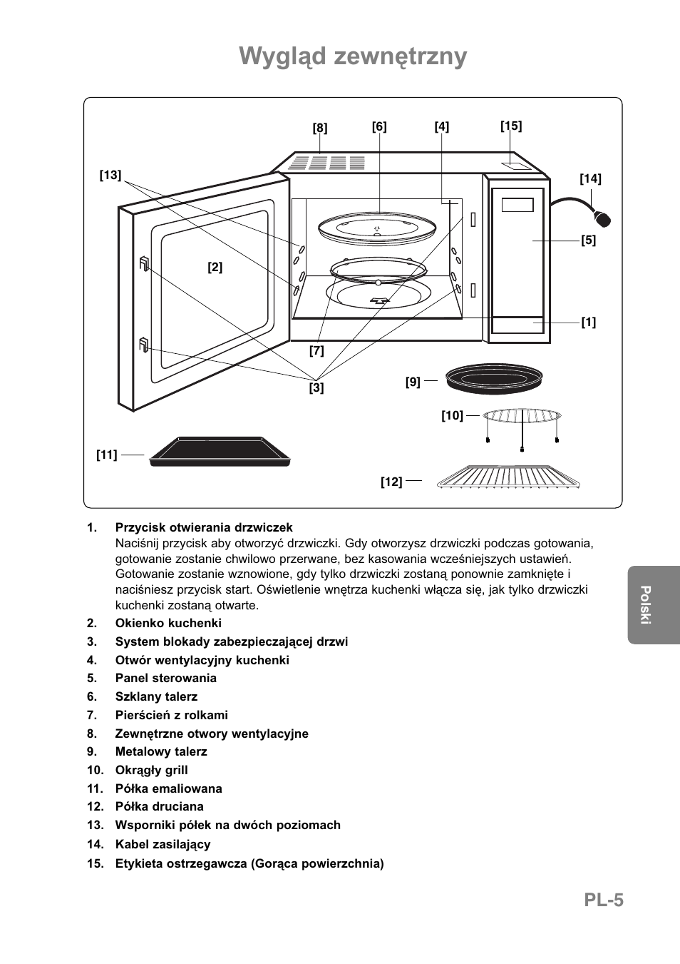 Wygląd zewnętrzny, Pl-5 | Panasonic NNCT850WEPG User Manual | Page 178 / 273