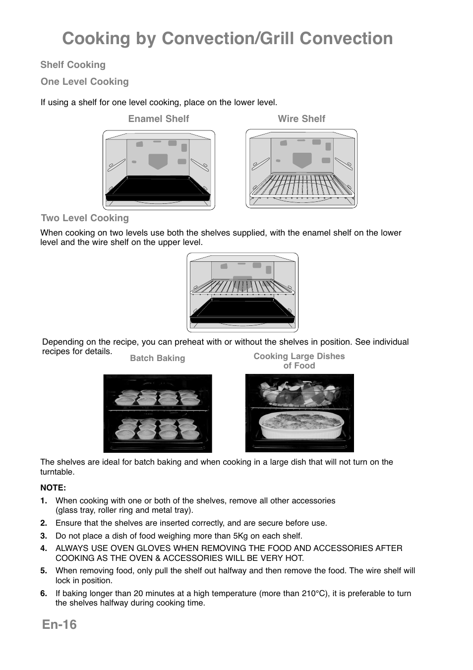 Cooking by convection/grill convection, En-16 | Panasonic NNCT850WEPG User Manual | Page 18 / 273