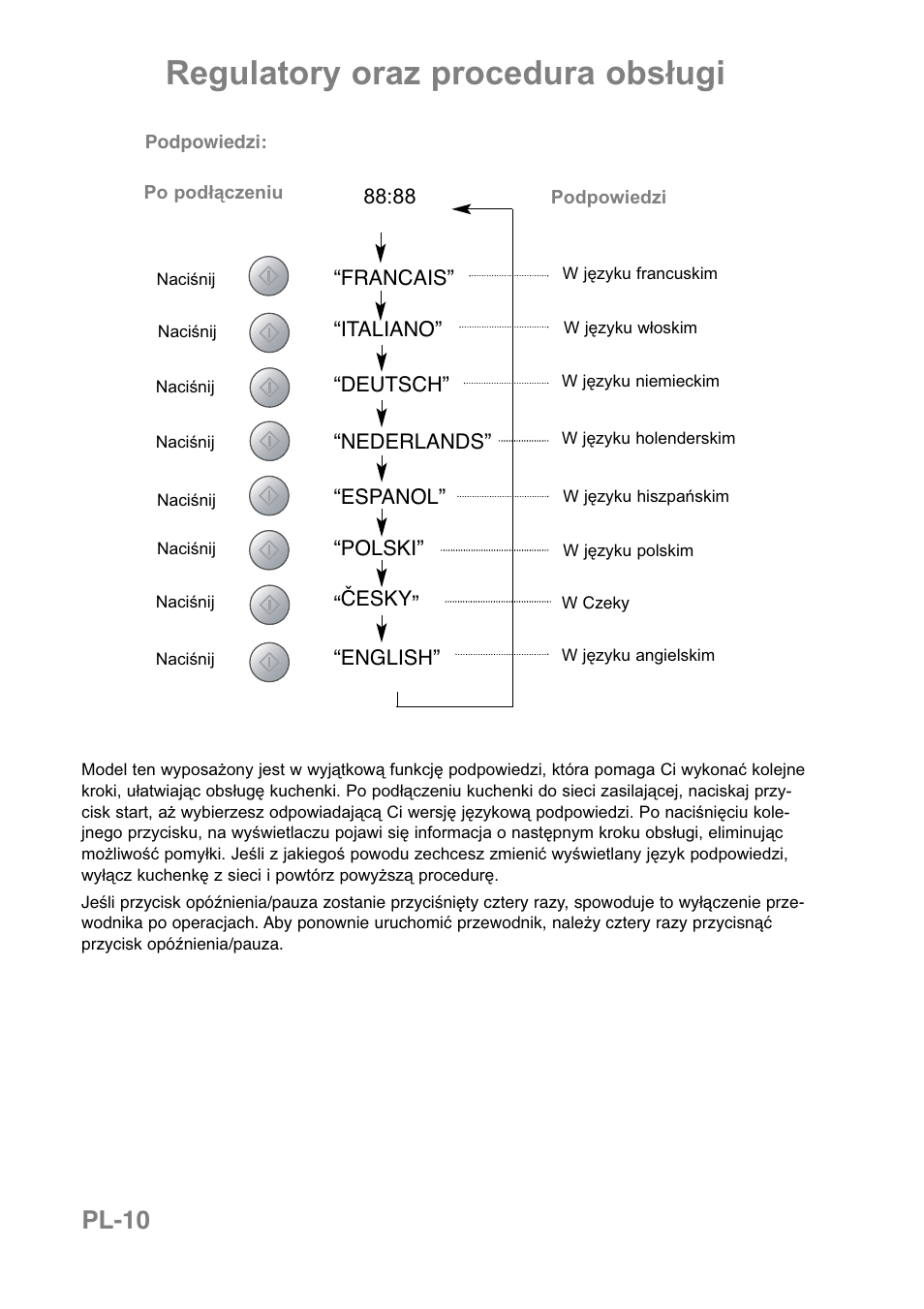 Regulatory oraz procedura obsługi, Pl-10 | Panasonic NNCT850WEPG User Manual | Page 183 / 273