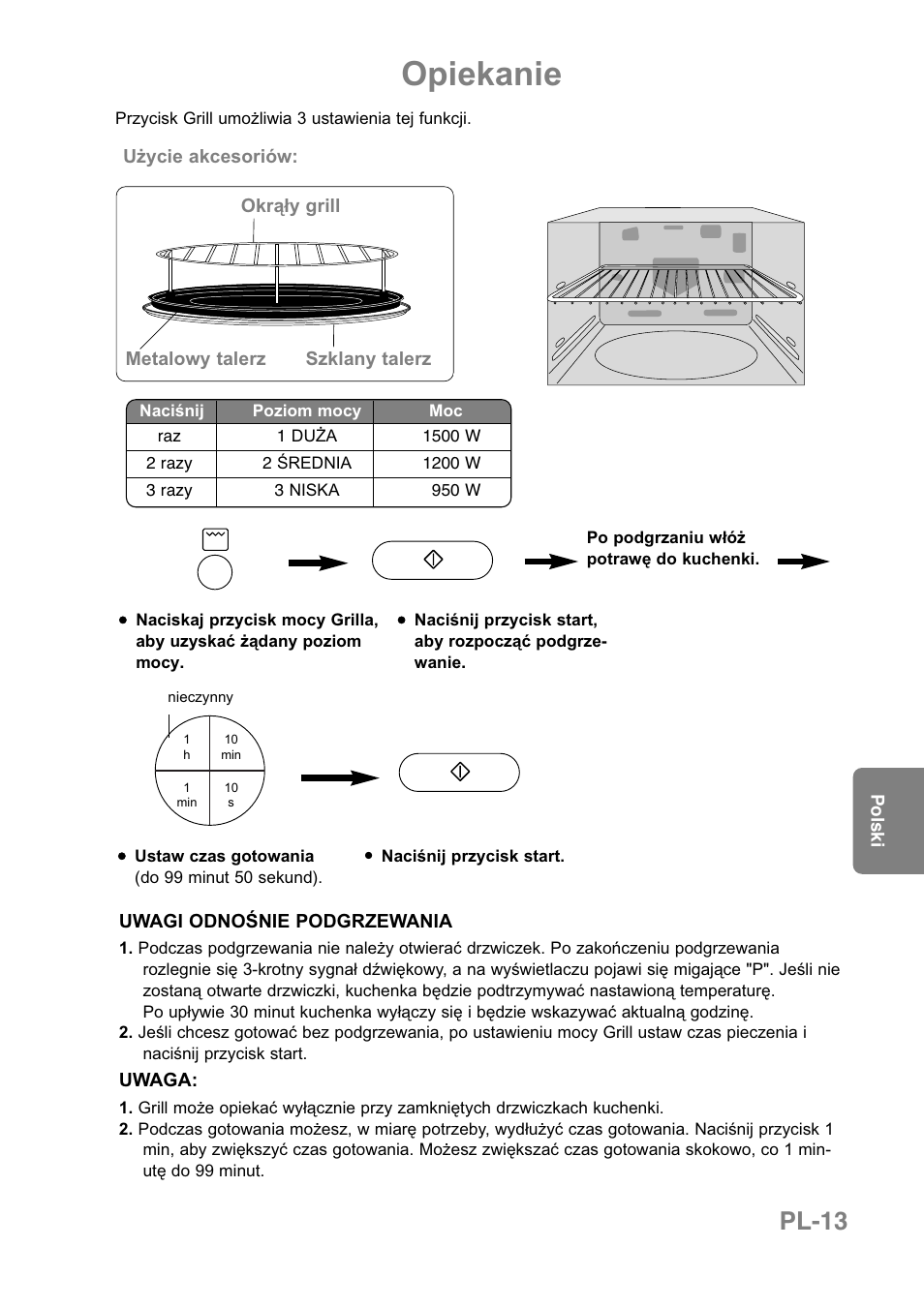 Opiekanie, Pl-13 | Panasonic NNCT850WEPG User Manual | Page 186 / 273