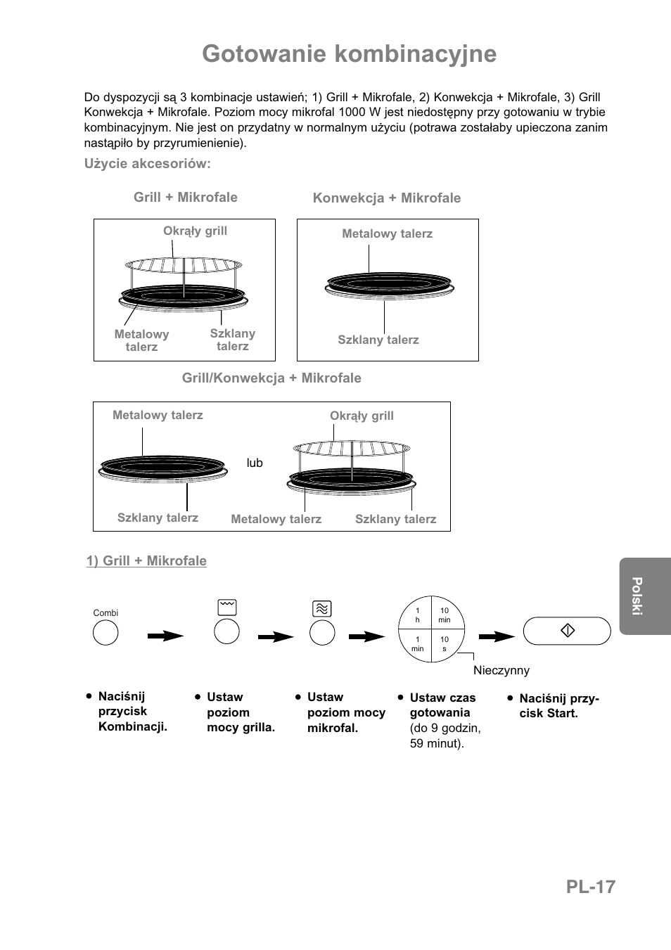 Gotowanie kombinacyjne, Pl-17 | Panasonic NNCT850WEPG User Manual | Page 190 / 273