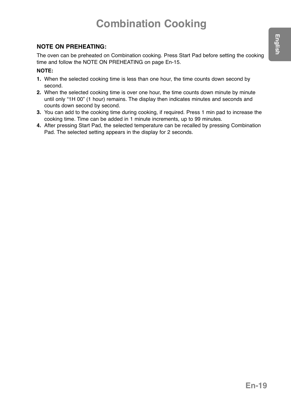 Combination cooking, En-19 | Panasonic NNCT850WEPG User Manual | Page 21 / 273