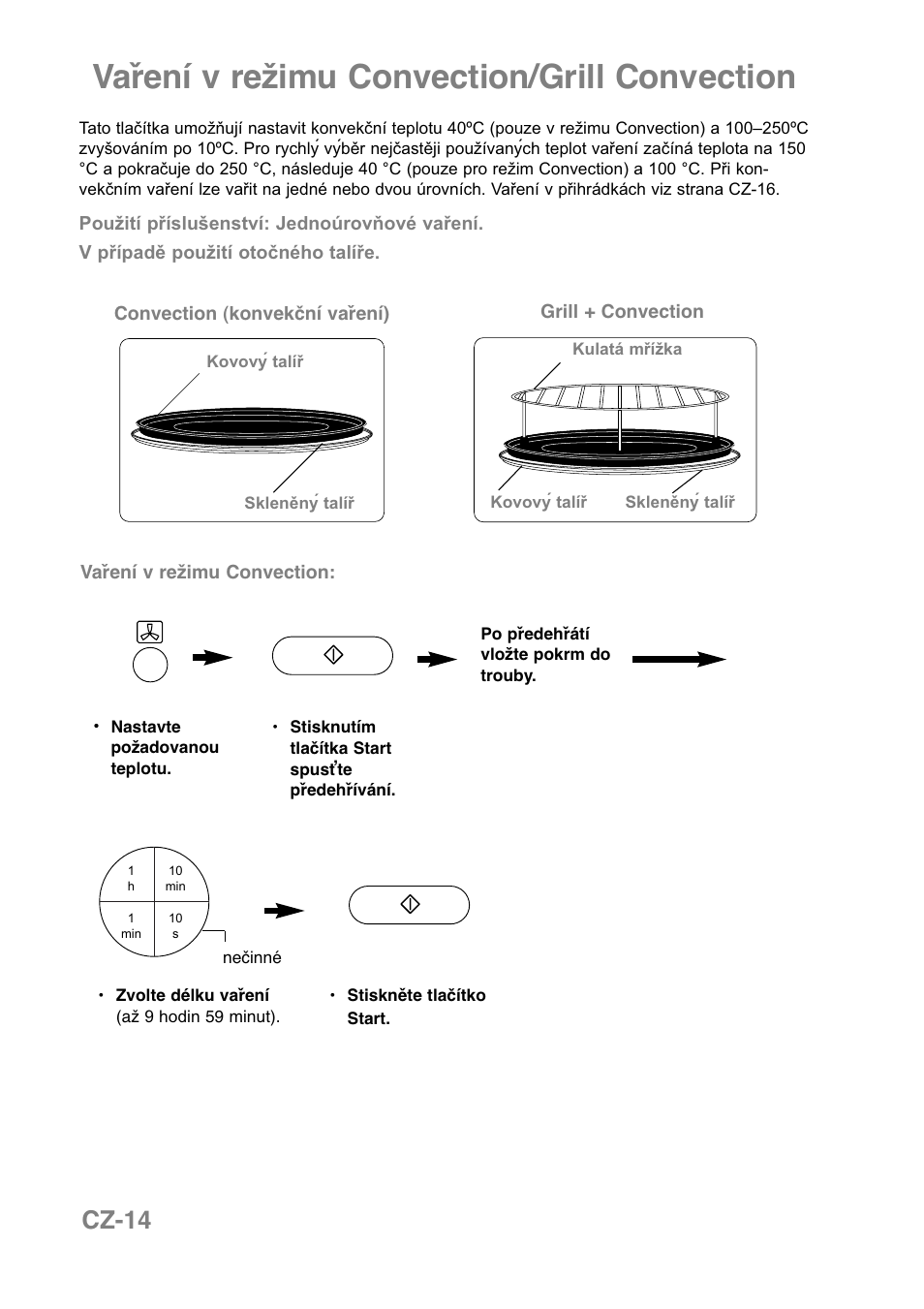 Vaření v režimu convection/grill convection, Cz-14 | Panasonic NNCT850WEPG User Manual | Page 221 / 273