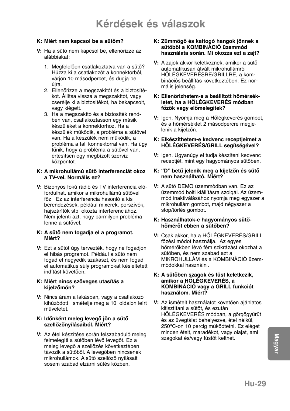 Kérdések és válaszok, Hu-29 | Panasonic NNCT850WEPG User Manual | Page 270 / 273