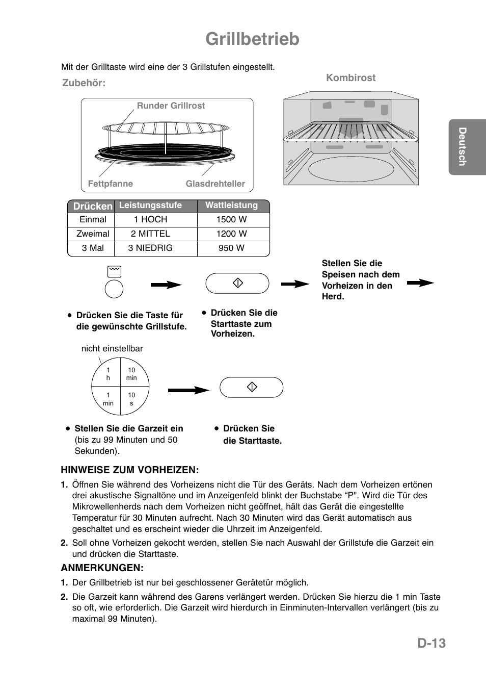 Grillbetrieb, D-13 | Panasonic NNCT850WEPG User Manual | Page 49 / 273