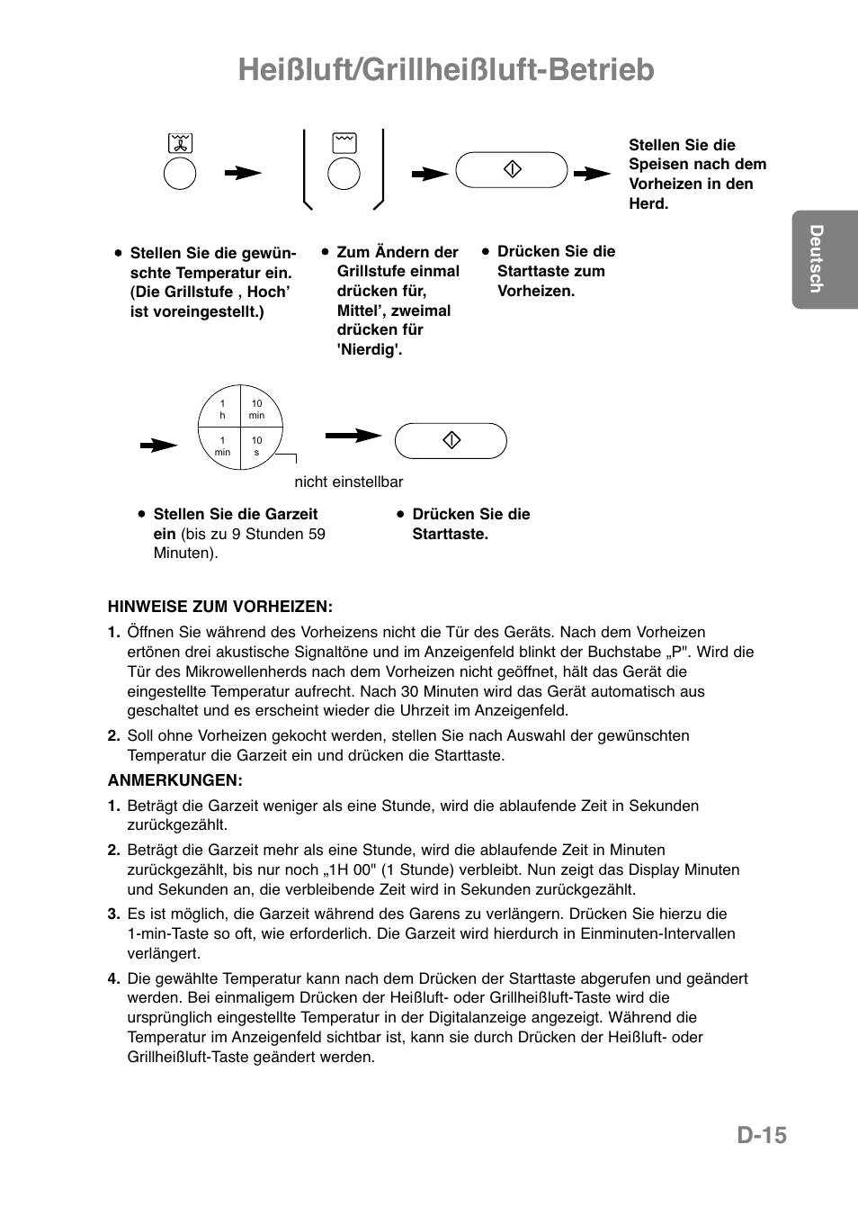 Heißluft/grillheißluft-betrieb, D-15 | Panasonic NNCT850WEPG User Manual | Page 51 / 273