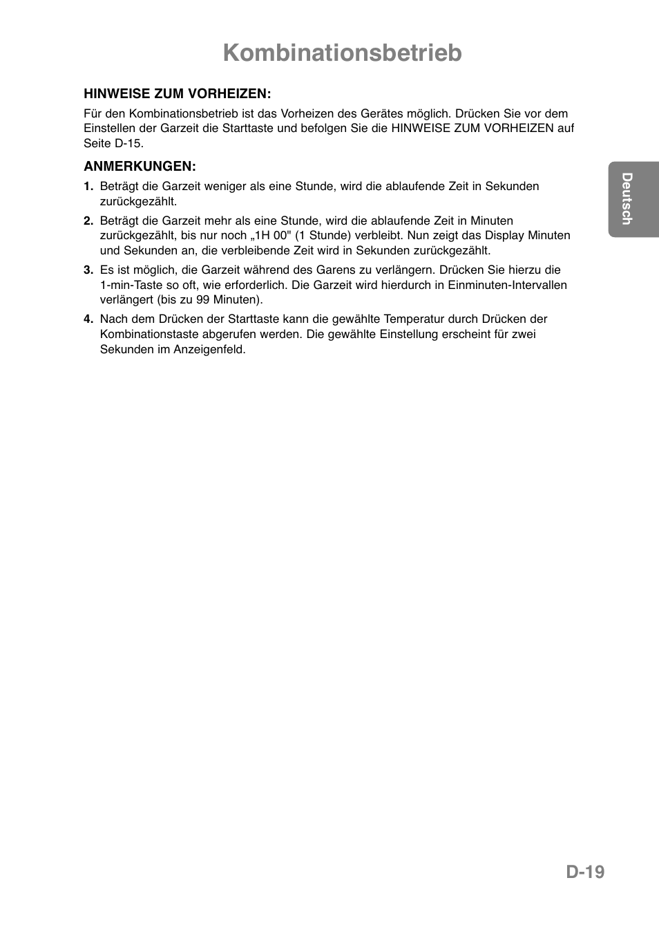 Kombinationsbetrieb, D-19 | Panasonic NNCT850WEPG User Manual | Page 55 / 273