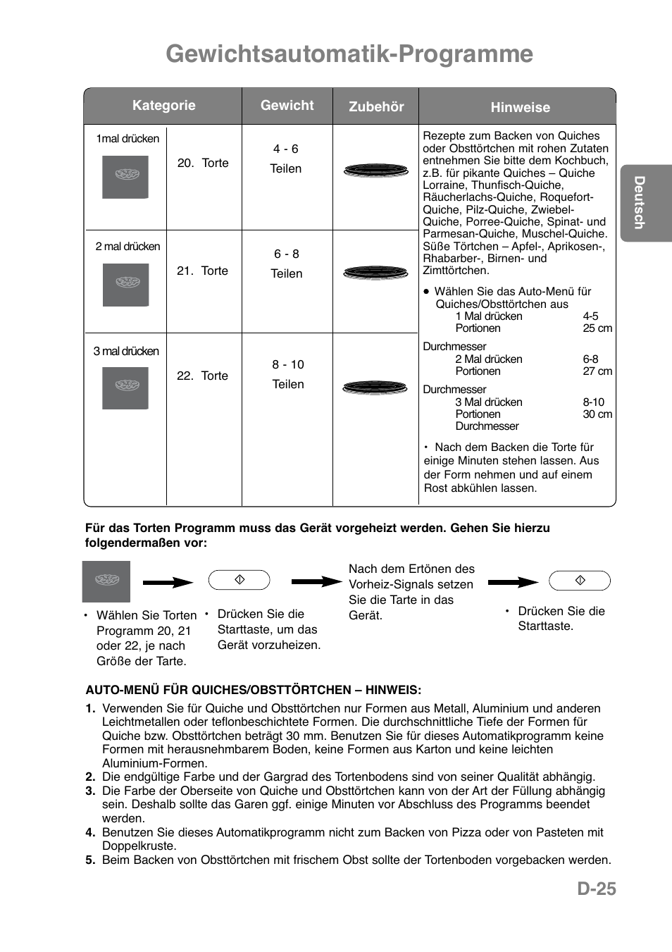 Gewichtsautomatik-programme, D-25 | Panasonic NNCT850WEPG User Manual | Page 61 / 273