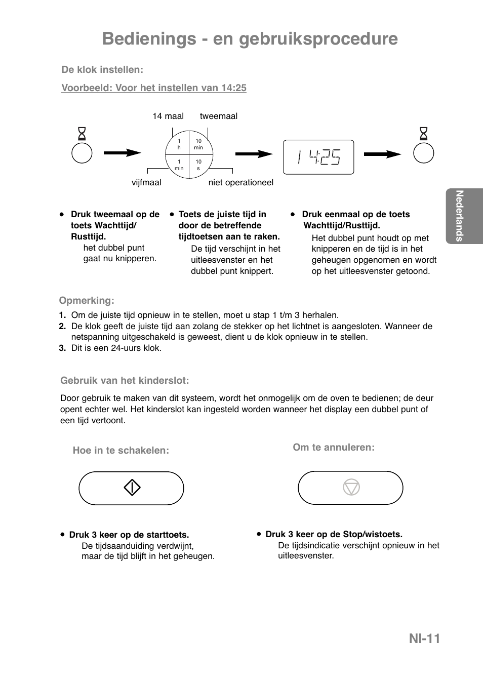 Bedienings - en gebruiksprocedure, Nl-11 | Panasonic NNCT850WEPG User Manual | Page 82 / 273