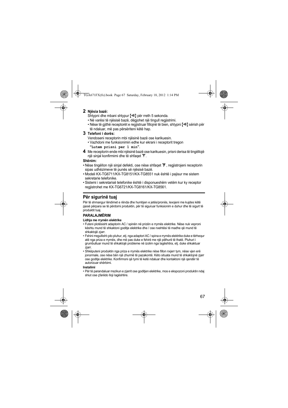 Panasonic KXTGA815FX User Manual | Page 67 / 84