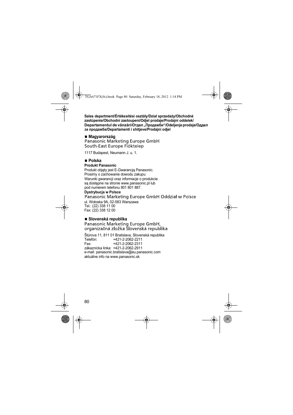 Panasonic KXTGA815FX User Manual | Page 80 / 84