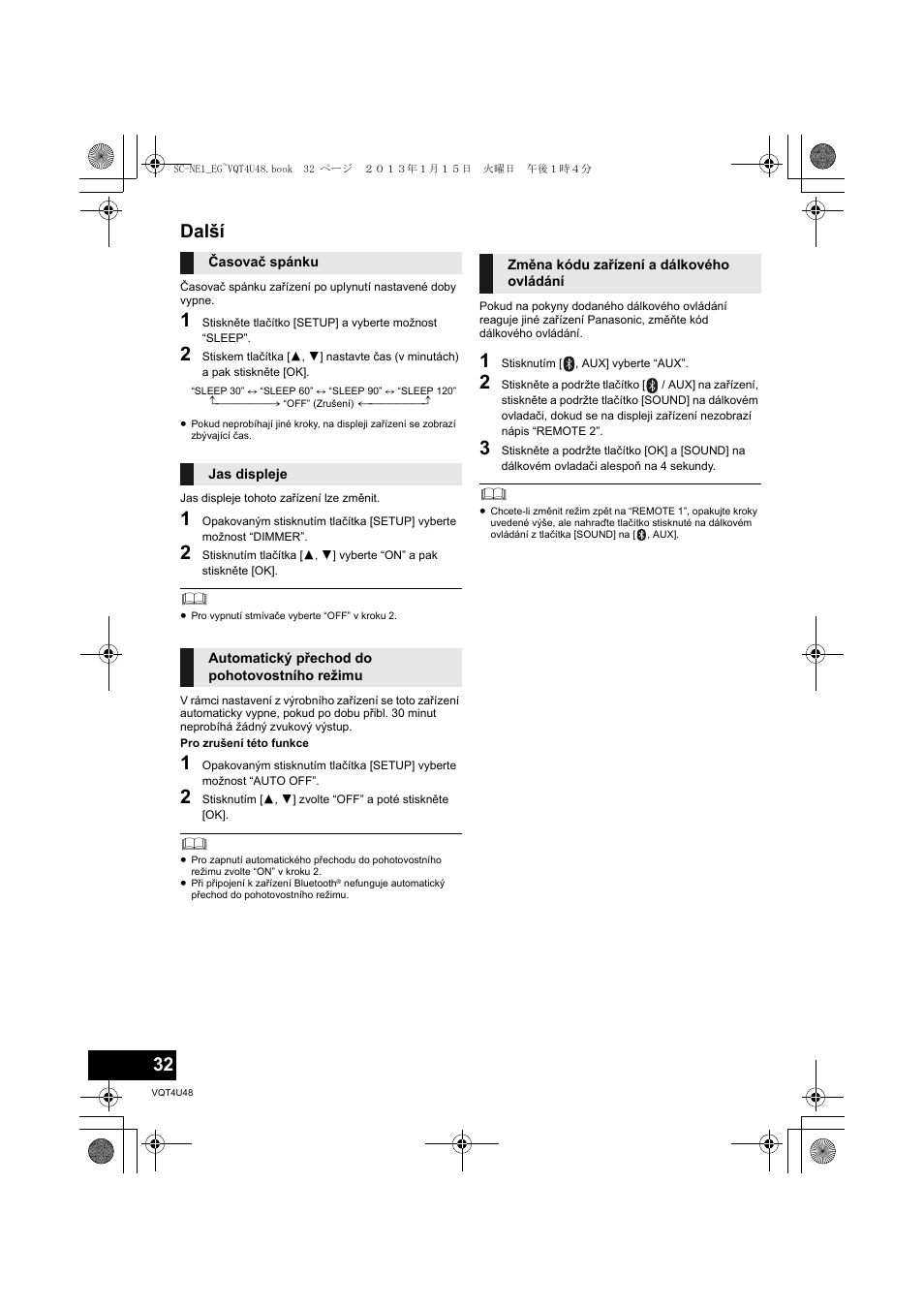 Další | Panasonic SCNE1EG User Manual | Page 32 / 40