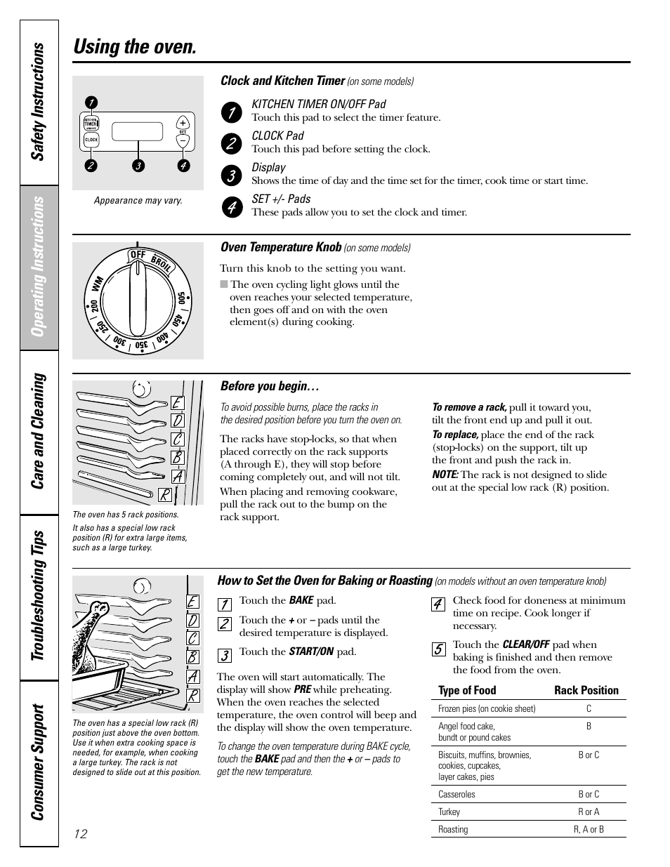 Using the oven | Americana Appliances ABS200 User Manual | Page 12 / 40