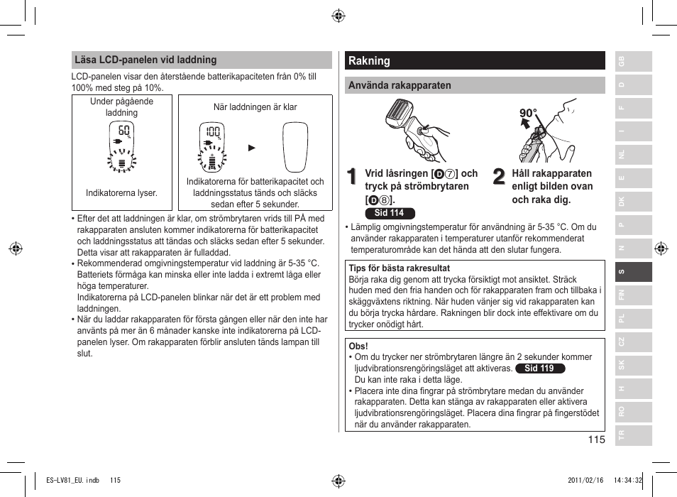 Panasonic ESLV81 User Manual | Page 115 / 210