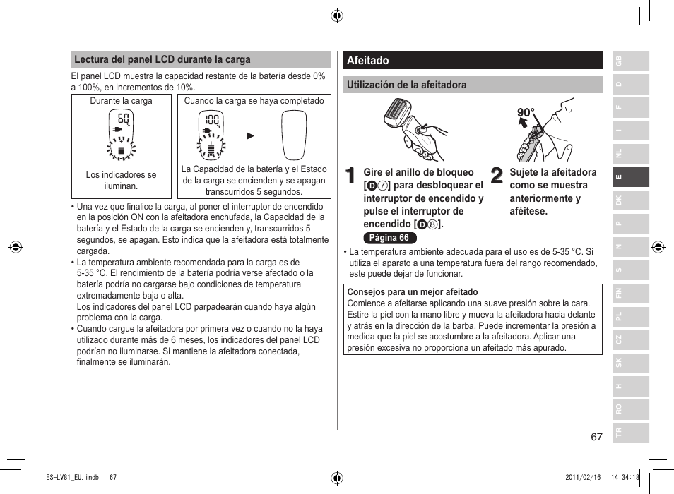 Panasonic ESLV81 User Manual | Page 67 / 210