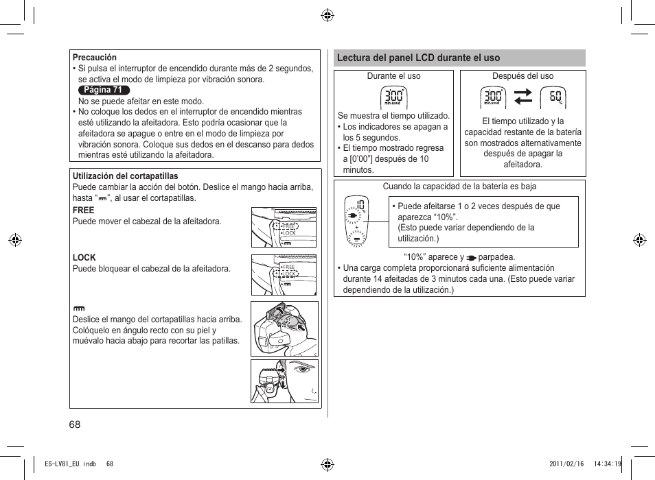 Panasonic ESLV81 User Manual | Page 68 / 210