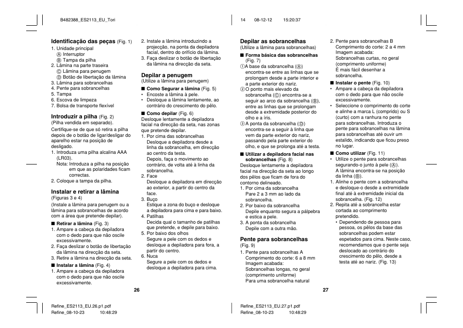 Panasonic ES2113 User Manual | Page 14 / 30