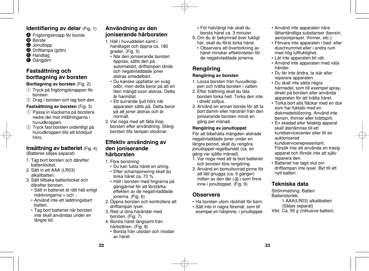 Panasonic EH2203 User Manual | Page 12 / 20