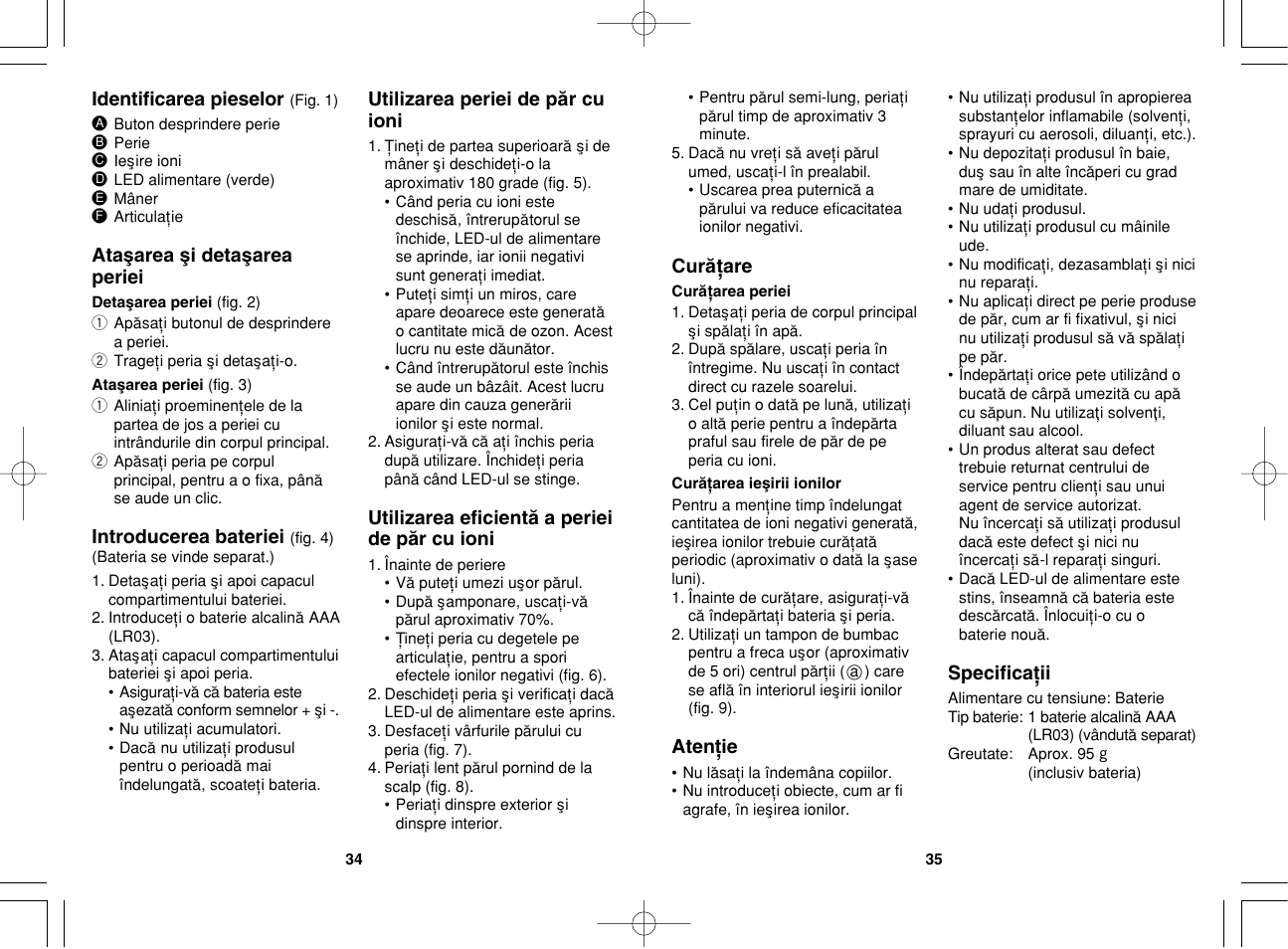 Panasonic EH2203 User Manual | Page 18 / 20