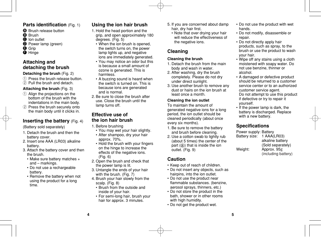 Panasonic EH2203 User Manual | Page 3 / 20