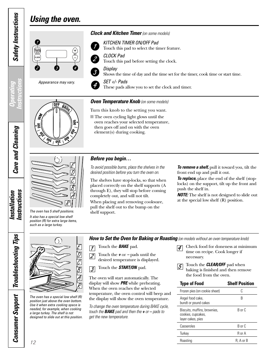 Oven, Oven –14, Using the oven | Americana Appliances ABS300 User Manual | Page 12 / 48