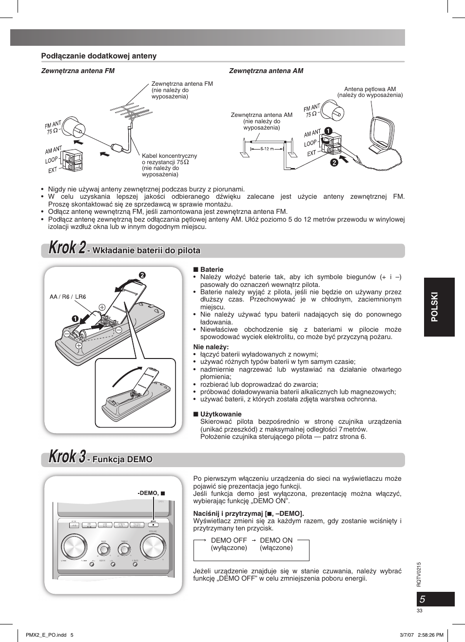 Krok krok 22, Krok krok 33 | Panasonic SCPMX2 User Manual | Page 33 / 58