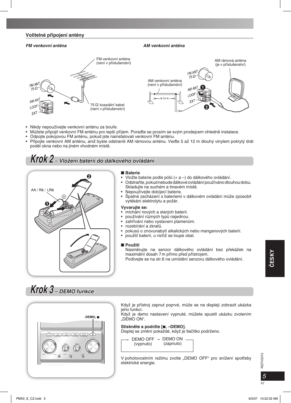 Krok 2, Krok 3 | Panasonic SCPMX2 User Manual | Page 47 / 58