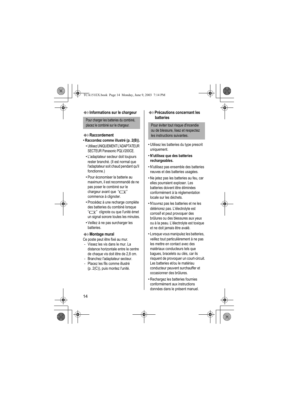 Panasonic KXTCA151EX User Manual | Page 14 / 76