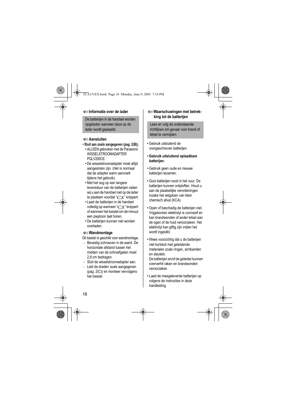 Panasonic KXTCA151EX User Manual | Page 18 / 76