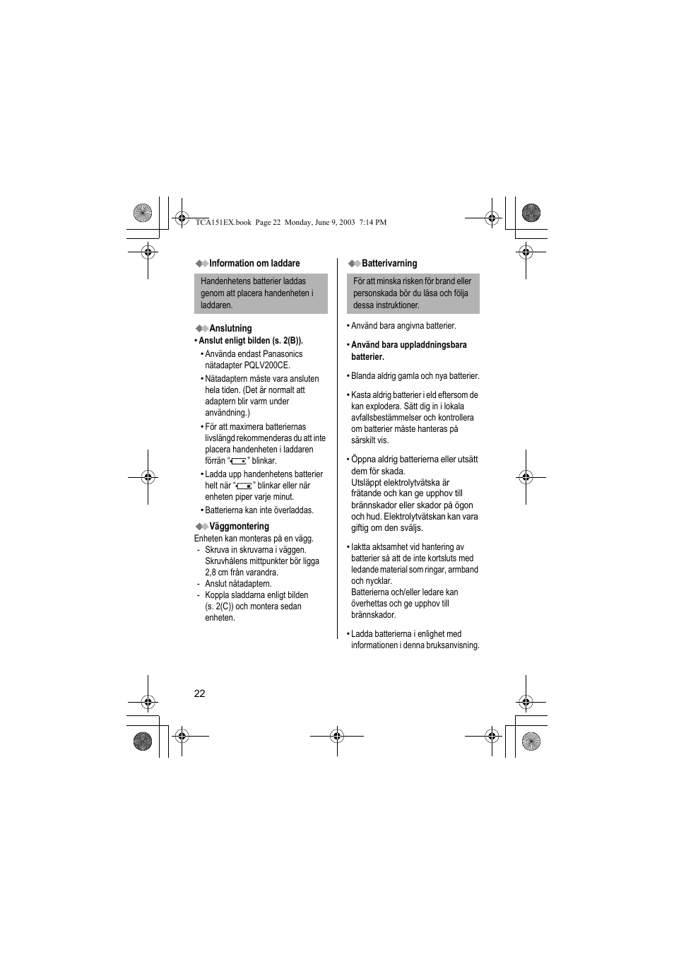 Panasonic KXTCA151EX User Manual | Page 22 / 76