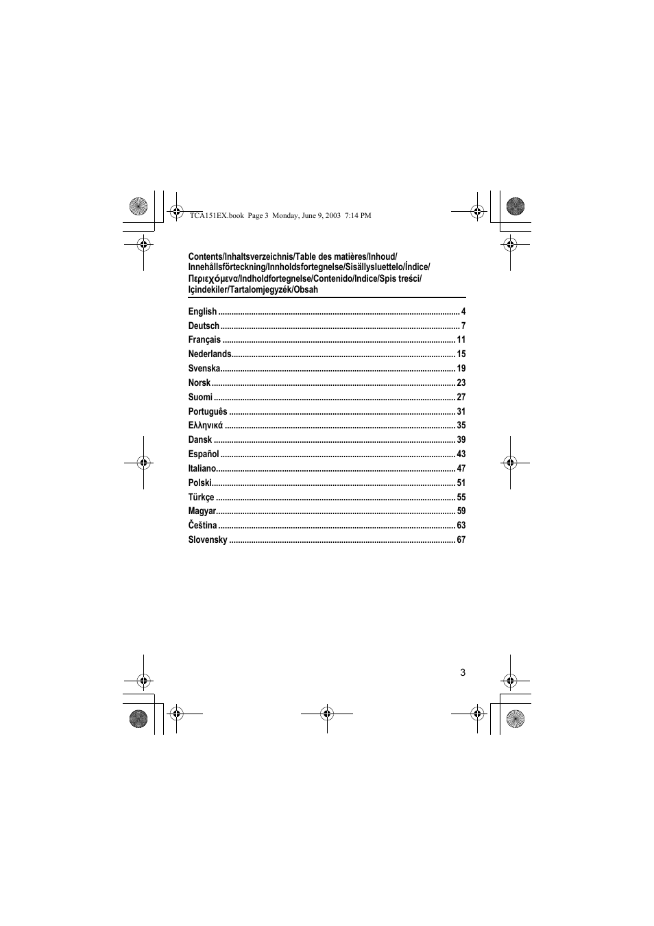 Panasonic KXTCA151EX User Manual | Page 3 / 76