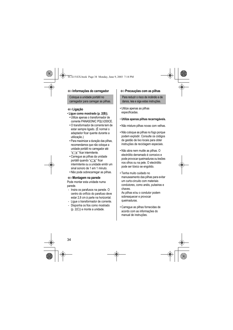 Panasonic KXTCA151EX User Manual | Page 34 / 76