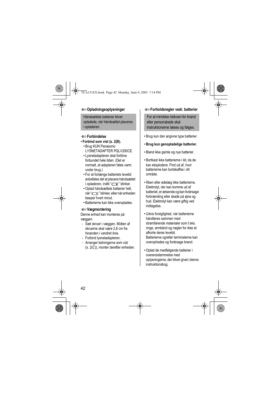 Panasonic KXTCA151EX User Manual | Page 42 / 76