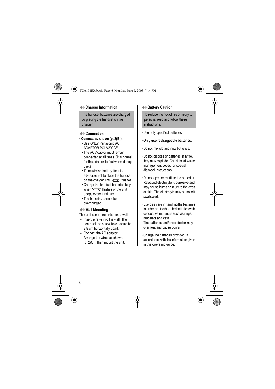 Panasonic KXTCA151EX User Manual | Page 6 / 76