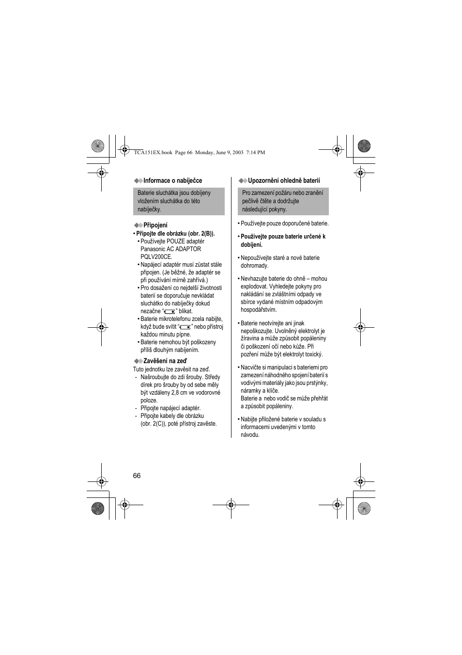 Panasonic KXTCA151EX User Manual | Page 66 / 76