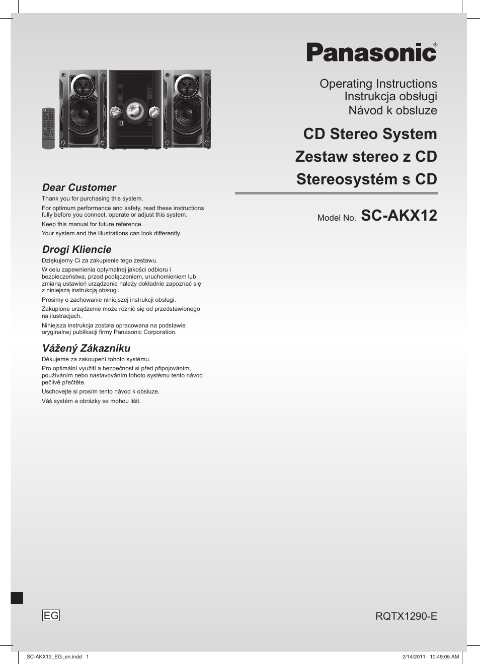 Panasonic SCAKX12EG User Manual | 32 pages