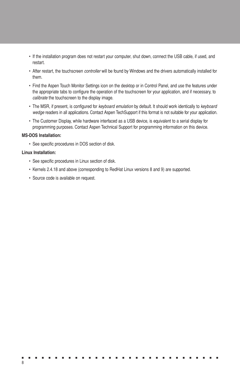 Aspen Touch Solutions ATM-123R Series User Manual | Page 10 / 16