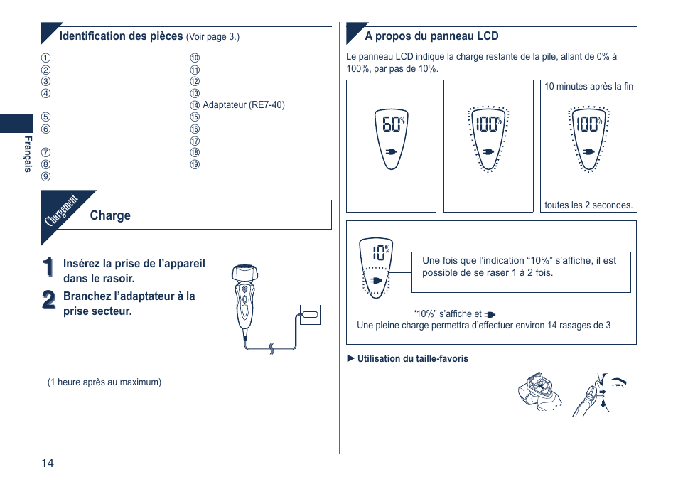 Chargement | Panasonic ES8103 User Manual | Page 14 / 108