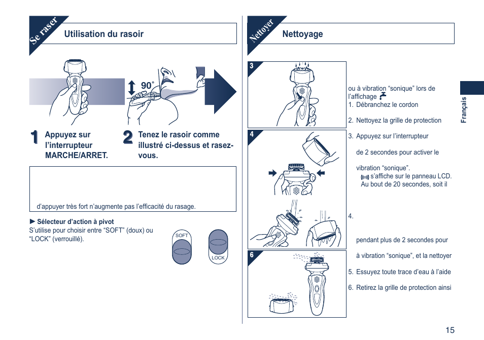Se raser, Nettoyer | Panasonic ES8103 User Manual | Page 15 / 108