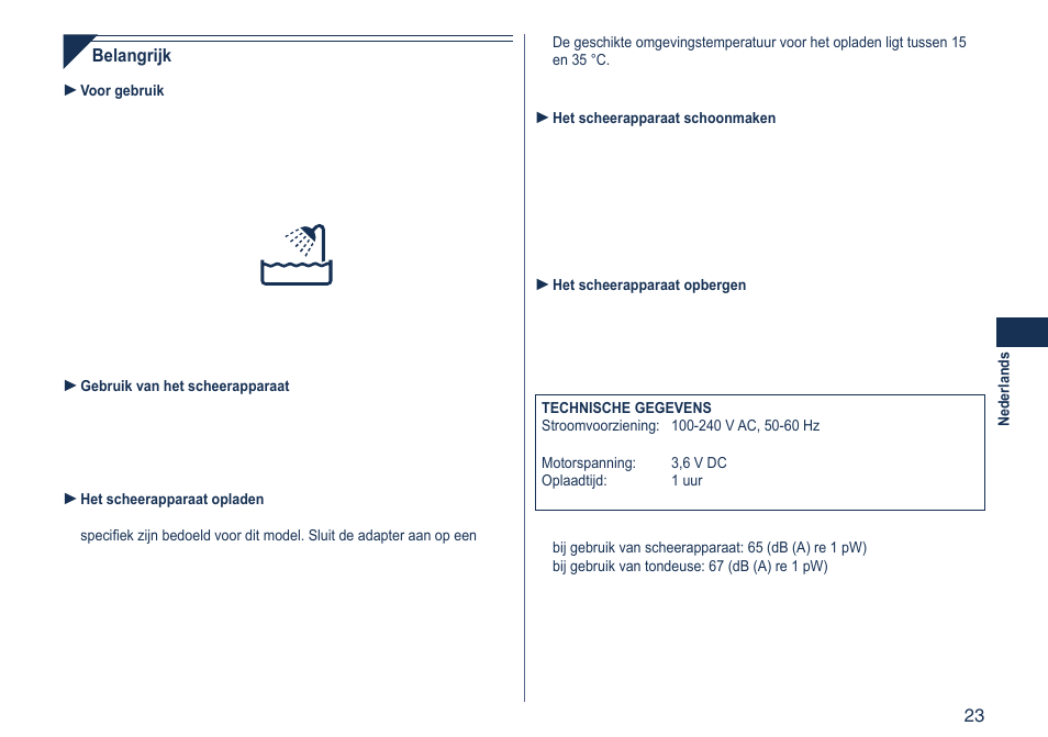 Panasonic ES8103 User Manual | Page 23 / 108