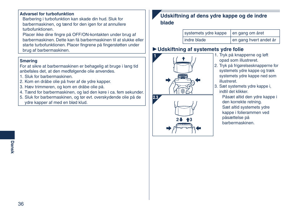 Panasonic ES8103 User Manual | Page 36 / 108