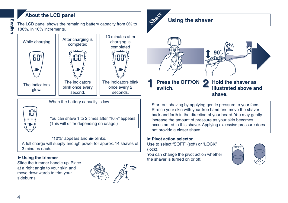 Sha ve | Panasonic ES8103 User Manual | Page 4 / 108
