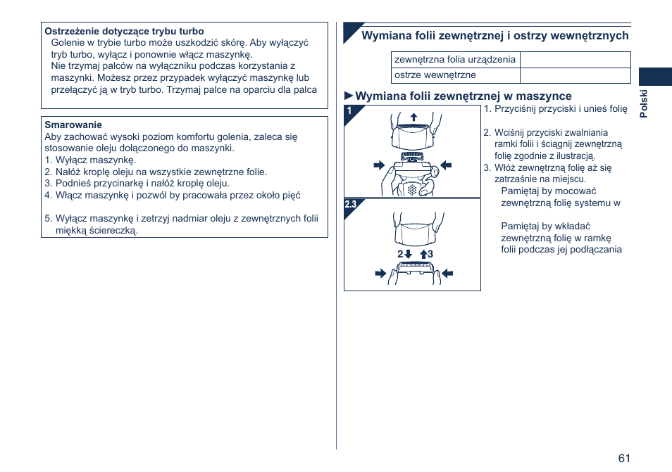 Panasonic ES8103 User Manual | Page 61 / 108