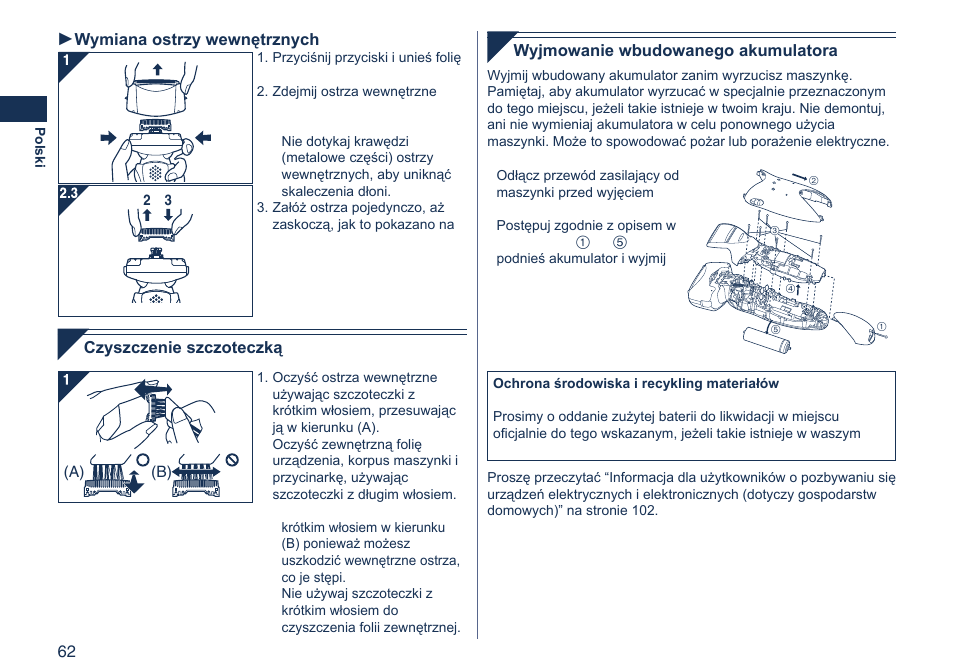 Panasonic ES8103 User Manual | Page 62 / 108