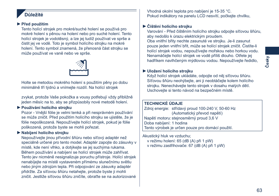 Panasonic ES8103 User Manual | Page 63 / 108