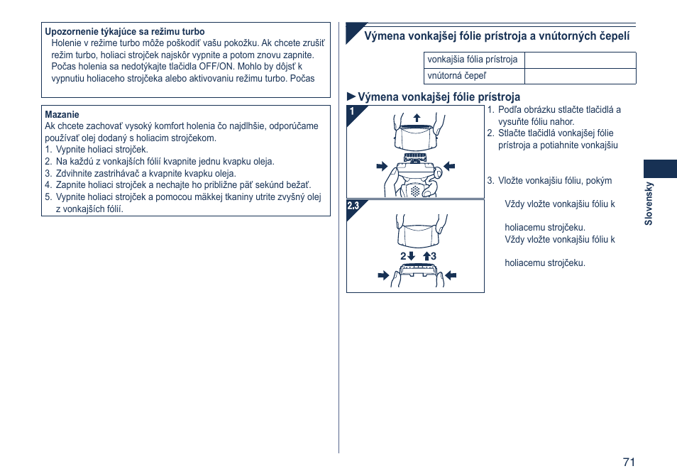 Panasonic ES8103 User Manual | Page 71 / 108
